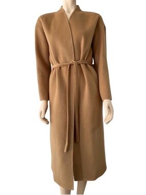 Ryan Roche Merino Wool & Organic Cashmere Camel Coat - Size: XS/S